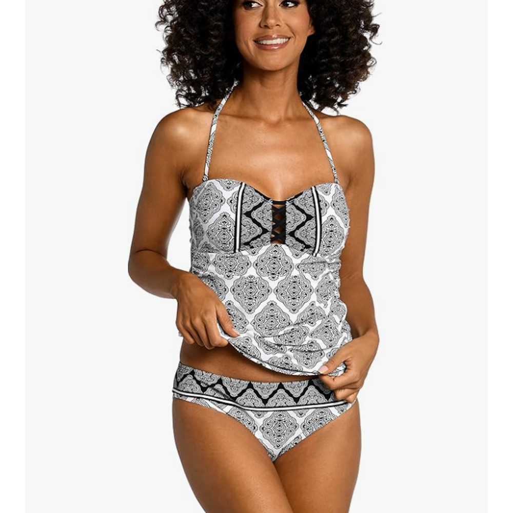 La Blanca Women's Bandeau Swim Tankini Top Size Adjustable Straps Sz 20W 15319